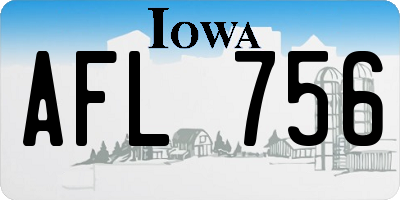IA license plate AFL756