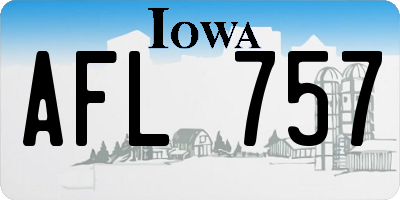 IA license plate AFL757
