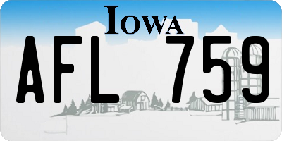 IA license plate AFL759