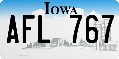 IA license plate AFL767