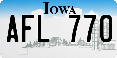 IA license plate AFL770