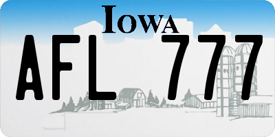 IA license plate AFL777
