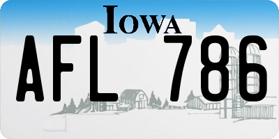 IA license plate AFL786
