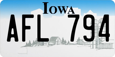 IA license plate AFL794