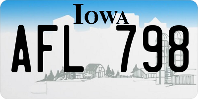 IA license plate AFL798