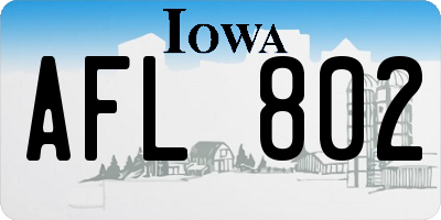 IA license plate AFL802