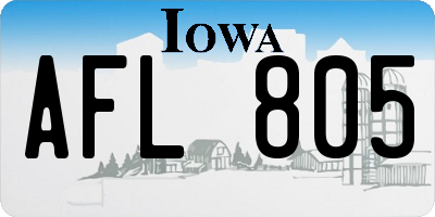 IA license plate AFL805