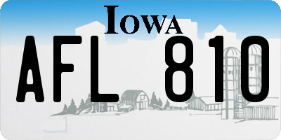 IA license plate AFL810