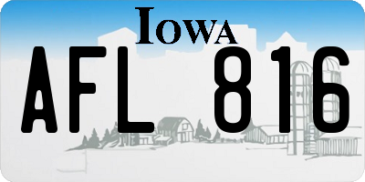 IA license plate AFL816