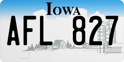 IA license plate AFL827