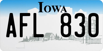 IA license plate AFL830