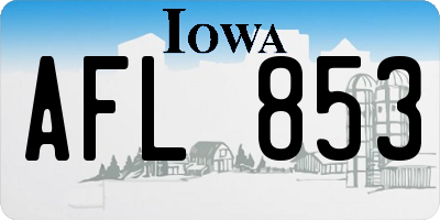 IA license plate AFL853