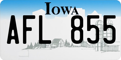 IA license plate AFL855