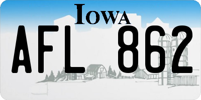IA license plate AFL862
