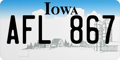 IA license plate AFL867
