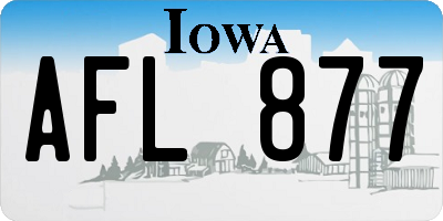 IA license plate AFL877