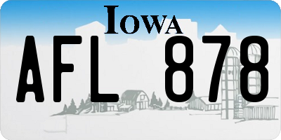 IA license plate AFL878