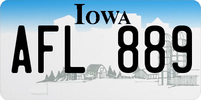 IA license plate AFL889