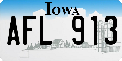 IA license plate AFL913