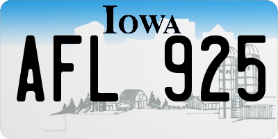 IA license plate AFL925