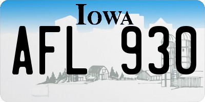IA license plate AFL930