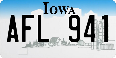 IA license plate AFL941