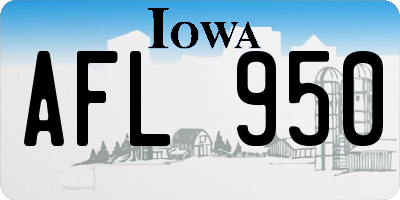 IA license plate AFL950