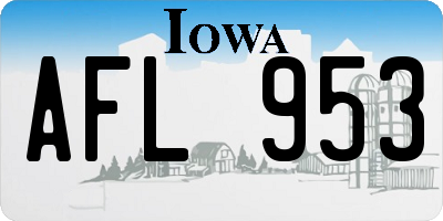 IA license plate AFL953