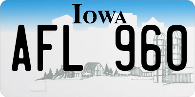 IA license plate AFL960