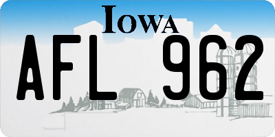 IA license plate AFL962