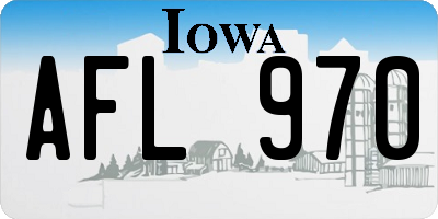IA license plate AFL970