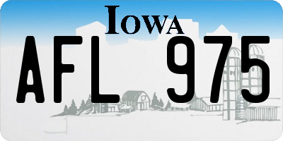 IA license plate AFL975