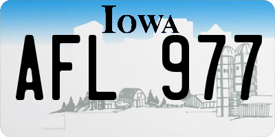 IA license plate AFL977