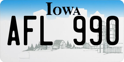 IA license plate AFL990