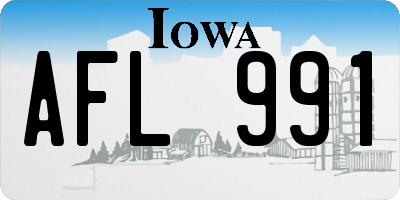 IA license plate AFL991