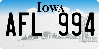 IA license plate AFL994