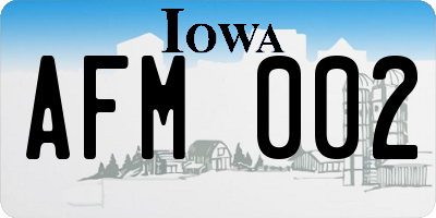 IA license plate AFM002