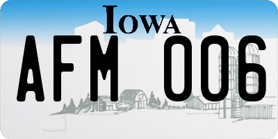 IA license plate AFM006