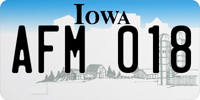 IA license plate AFM018