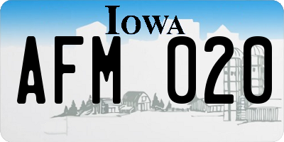 IA license plate AFM020