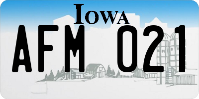 IA license plate AFM021