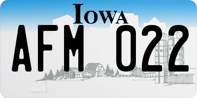 IA license plate AFM022