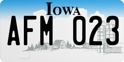 IA license plate AFM023
