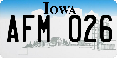 IA license plate AFM026