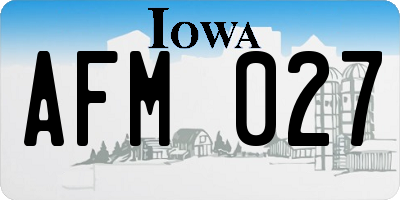 IA license plate AFM027