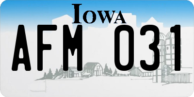 IA license plate AFM031