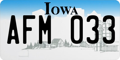 IA license plate AFM033