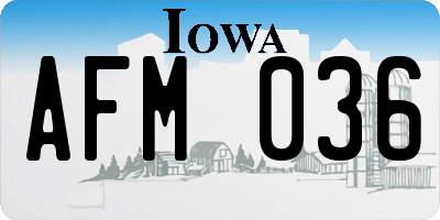 IA license plate AFM036