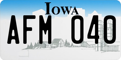 IA license plate AFM040