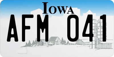 IA license plate AFM041